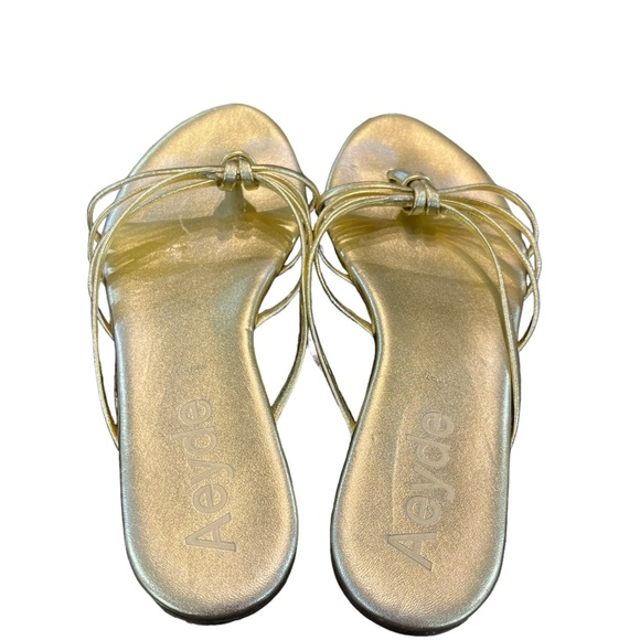 Aeyde Gold Strappy Mule Sandal Slides Dainty
Modern Minimal Leather 38 US 9 - Picture 4 of 5